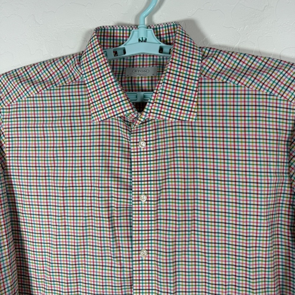 Eton Shirt Mens XL 17.5 Gray Contemporary Button Up‎ Long Sleeve Casual Dress